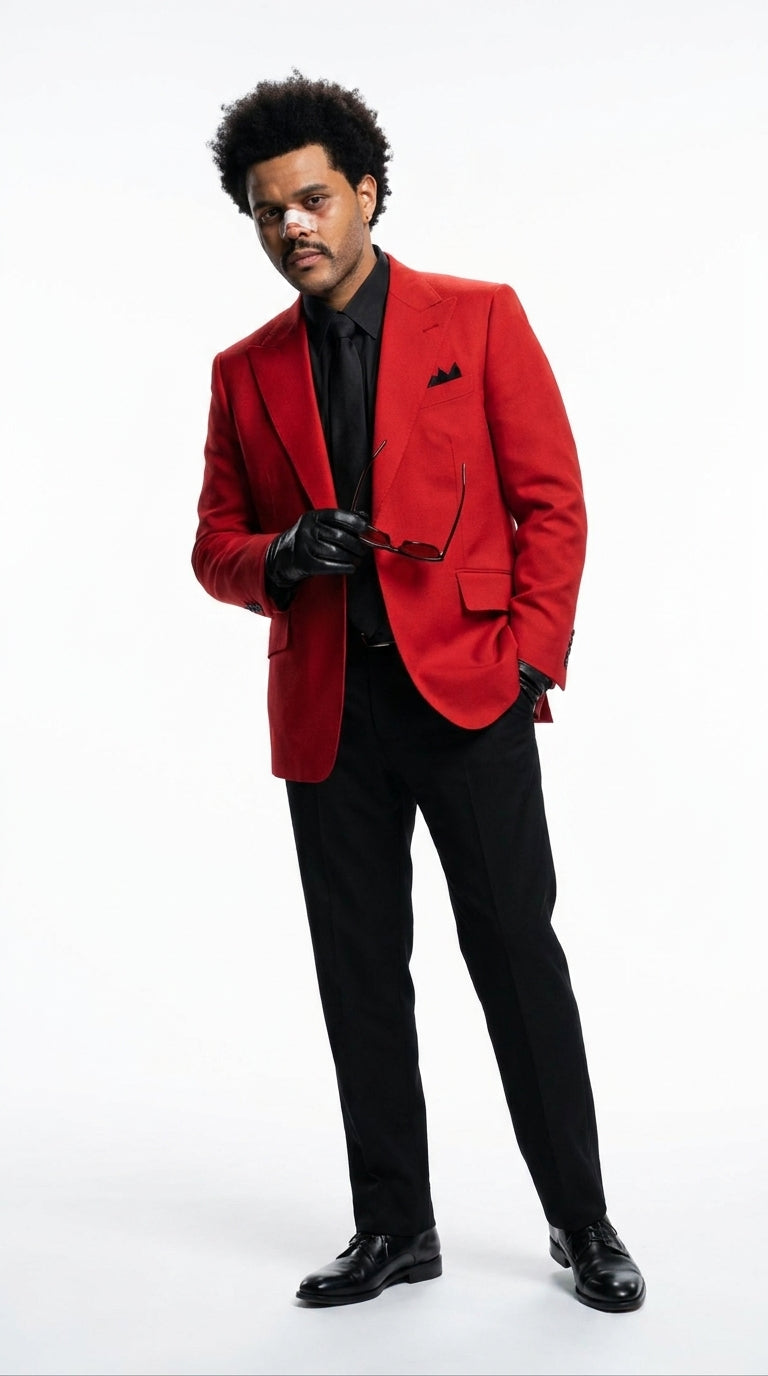 black dress pants black shirt red tie Men's Blazer with – Celebrity Inspired Wedding, Prom & Party Suit Size:18M Emerald Green Quinceanera Dresses Vest + Black Pants Black Snake