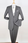 "Extra Long Modern Fit Men's Suit - 100% Wool, Two Button, Light Grey"