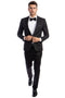 "Black Slim Fit Suit for Men - One Button Peak Lapel Basic"