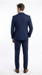 Mens Vitali 3 Piece Suit W/Scoop Vest Navy Blue 3-Piece Suit – Big Peak Lapel Vest and Pants Modern Fit Two Buttons