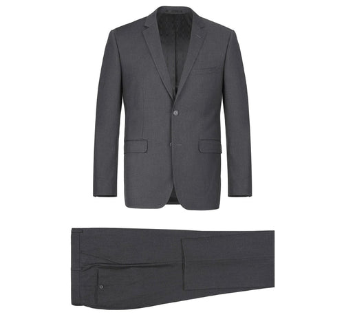 Vanderbilt Collection - Classic 2 Piece Suit 2 Buttons Regular Fit In Charcoal Gray