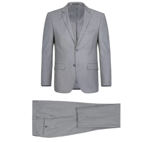 Vanderbilt Collection - Classic 2 Piece Suit 2 Buttons Regular Fit In Light Gray