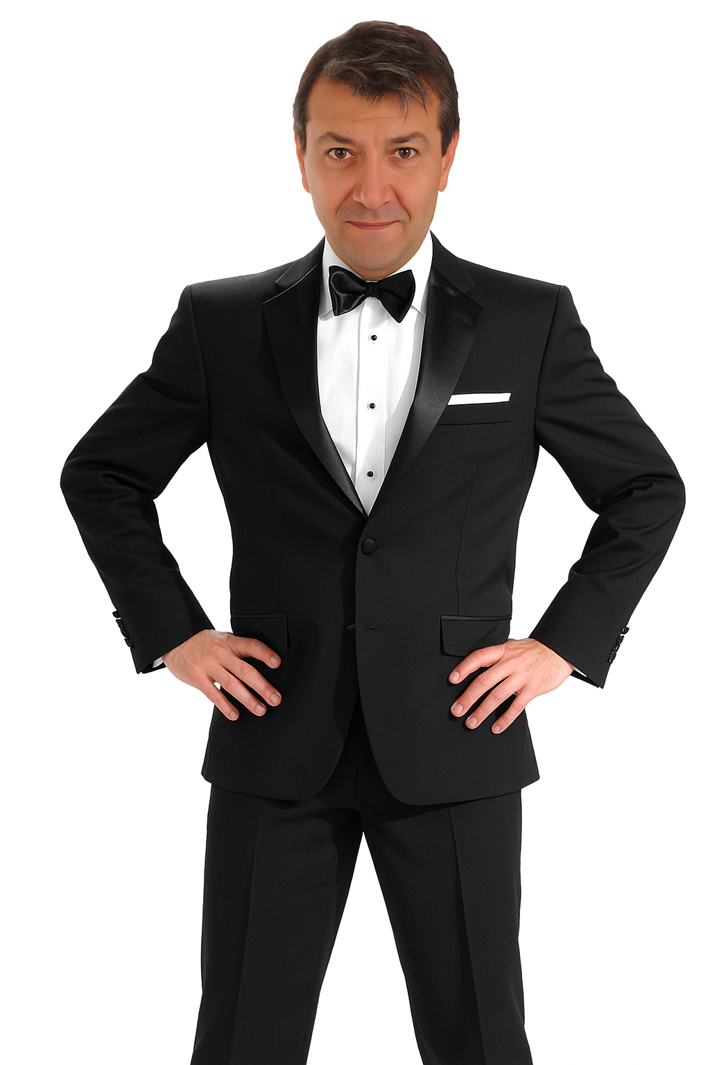 Mantoni 140s Wool 1-button Black Tuxedo
