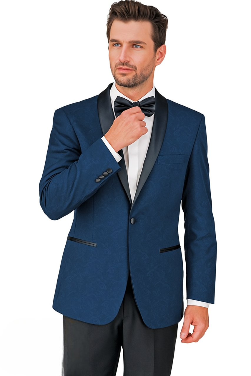 Shawl Paisly Tuxedo by Giorgio Fiorelli in Burgundy, Gray, Blue