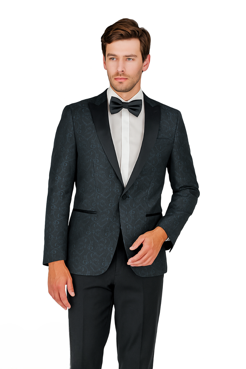 Arlan Paisly Tuxedo by Giorgio Fiorelli in Burgundy/Blue/Black