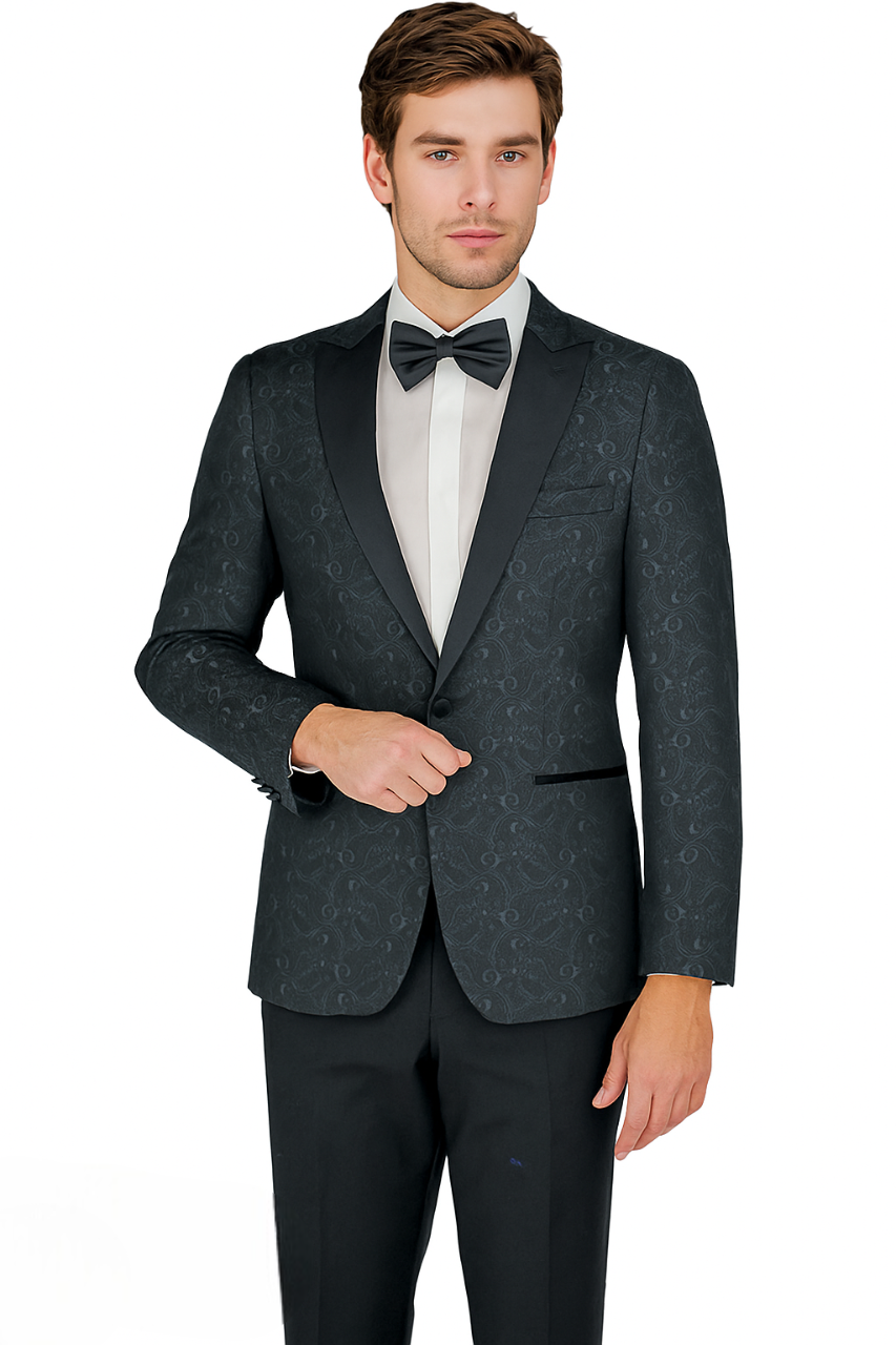 Arlan Paisly Tuxedo by Giorgio Fiorelli in Burgundy/Blue/Black