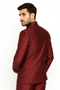 Wedding Groom Suit - Prom 2026 Tuxedo Suit - No Collar Weddig Tuxedo - Wine