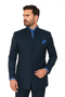 Mandarin Collar Tuxedo - Mandarin Tuxedo - No Collar Suit - Navy Blue Suit
