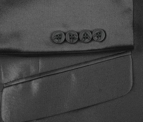 Black Regular Fit Sharkskin Italian Styled 2 Piece Suit