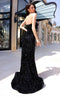 Jessica Angel JA2395 Strapless Sweetheart Fitted Court Train Velvet Sequin Dress