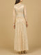 Illusion Neck, Long Sleeve Beaded Gown