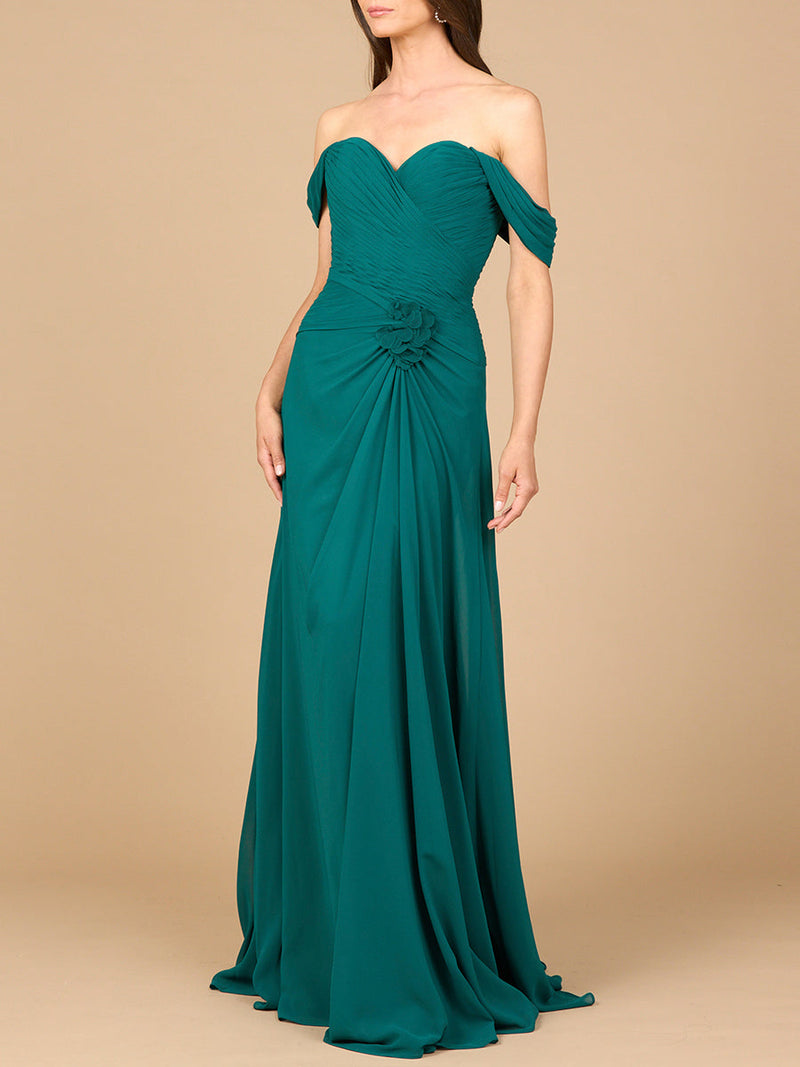 Off Shoulder Chiffon Dress