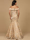 Lara 28920 Floral Print Mother of Groom Dress Off Shoulder Brocade Mermaid Evening Gown