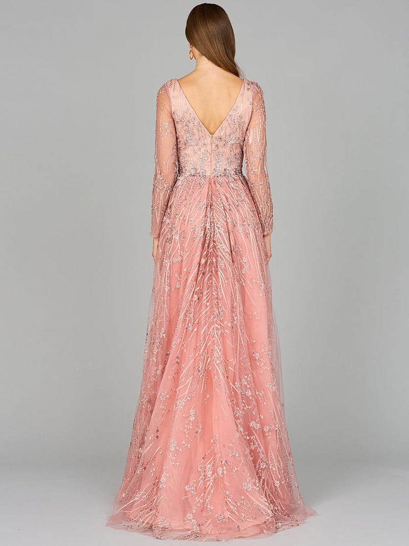 Elegant Overskirt Dress with Long Sleeves
