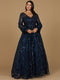 V Neckline Long Sleeve Gown