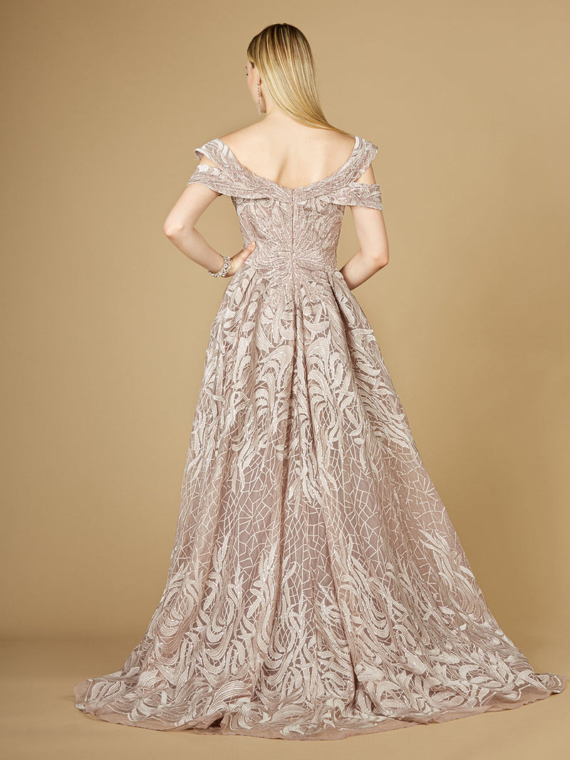 Off Shoulder Mermaid Lace Gown with Overskirt