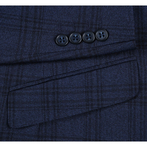 293-21 Men's Slim Fit Stretch Checked Suits