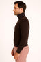 Men's Brown Turtleneck Sweater – Classic Slim Fits Knit Pullover for Fall and Winter
