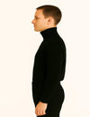 Men's Black Turtleneck Sweater – Classic Slim Fit Knit Pullover for Winter Layering