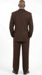 Men’s 6 on 3 Style Brown Double Breasted Suit with Wide Leg Pleated Pants, Classic Formal 2 Piece Dress Suit Set