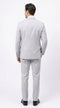 Menâs Light Grey Sharkskin 3 Piece Business Suit â Slim Fit Two Button Vested Wedding & Silver Suit