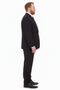 Mix And Match Suits Solid Black Men's Portly Fit Two Button Super 130s Suit Executive Fit Suit - Mens Portly Suit