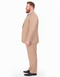 Men's Portly Executive Fit Solid Tan Light Brown Two Button 2 Piece Suit Executive Fit Suit - Mens Portly Suit