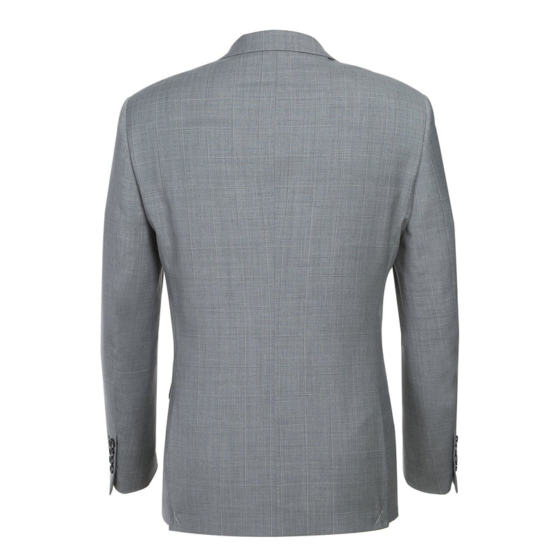 564-1 Men's Classic Fit Wool Blend Stretch Checked Suit
