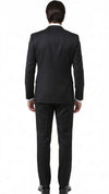 Men’s Black and White Lapel Prom Tuxedo Suit + Black Vest + Black Pants Peak Lapel