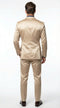 Mens Shiny Champagne Gold Two Piece Suit – Luxury Formal Satin Finish Suit for Wedding, Party and Evening Wear
