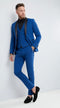 Men’s Royal Blue 3 Piece Suit with Black Lapel – Modern Formal Suit for Wedding, Prom and Party Wear