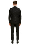 Black Sequin Tuxedo Suit with Satin Shawl Lapel – Mens Slim Fit Formal Prom and Wedding Attire