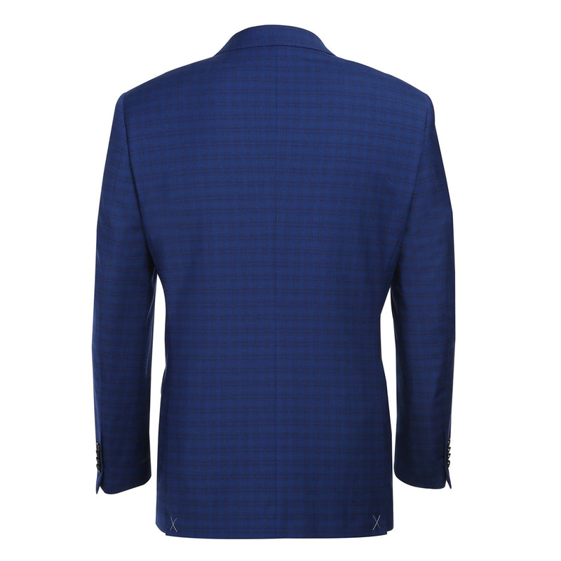 564-2 Men's Classic Fit Wool Blend Checked Suit