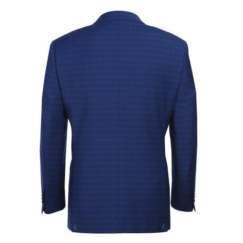 564-2 Men's Classic Fit Wool Blend Checked Suit