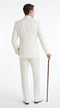 Menâs Ivory Double-Breasted Tuxedo â Vintage Wedding, Prom and Black-Tie Formal Suit off white cream