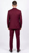Menâs Stacy Adams Brand Burgundy 3 Piece Suit â Two Button Vested Style church wedding Modern Fit Suit