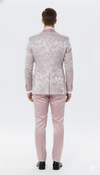 Men’s Light Pink Dusty Rose - Floral Tuxedo Suit – Luxury Satin Shawl Lapel 3-Piece Formal Wedding and Prom Suit in Blush Mauve color