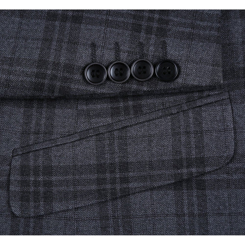 294-15 Men's Slim Fit Checked Suits