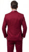 Mens Burgundy Wedding Tuxedo Suit – Paisley Three Piece Formal Suit Set with Shawl Lapel for Groom, Prom