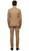 Men's Tan Three-Piece Suit with Vest – Classic Tailored Fit in camel khaki Bronze color By Rossiman