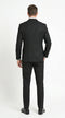 Men’s Black Tonal Shadow Pinstripe Vested Suit – 3 Piece Classic Fit Formal Wedding & Business Suit By Vitali