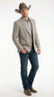 Mens Textured Light Grey Western Blazer â Cowboy Style Casual Sport Coat for Men Classic Western Jacket