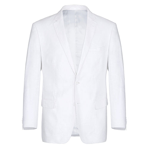601-20 Men's Notch Lapels White Solid Linen Suits