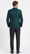 Tazzio Menâs Hunter Green & Black Paisley Tuxedo â Skinny Fit Shawl Collar 3-Piece Prom and Wedding Suit