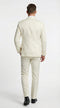 Men’s Ivory Paisley Shiny Suit – Flroal Formal Wedding and Prom Suit for Party, in Cream Off White
