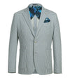 Half Canvas Slim Fit Blazer in Sage Blue Check