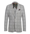 Half Canvas Slim Fit Blazer in Plaid Gray