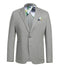Gray, textured half-canvas slim fit blazer. Features: two front pockets, single-button closure, and floral-lined interior with contrasting collar.