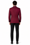 3-Piece Tailored Fit Wool Suit with Bow Tie and Flat Front Pants - Burgundy