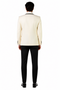 3-Piece Tailored Fit Wool Suit with Bow Tie and Flat Front Pants - Off White